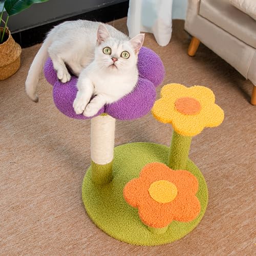 MODUSKYE Kratzbaum, Katzenbaum, Turm, 44,5 cm, Kätzchen-Blumenbaum, 3-lagig, Katzennest mit Spielspielzeug für Katzen, gemütliches flauschiges Kätzchen, Klettern, kleiner Pfosten, Katze, von MODUSKYE