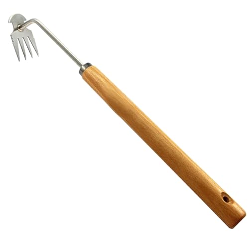 MOGADEE® Unkrautjäter, Unkrautstecher mit Stiel 47cm, 2in1 Unkraut Entferner Gerät, Handjätgerät Edelstahlmaterial, Fugenkratzer Mit Stiel Gartenhelfer von MOGADEE