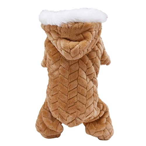 MOGSA Hunde-Winter-Hundekleidung für kleine Hunde, Jacke, dick, warm, für Welpen, Haustiere, Jumpsuit mit Kapuze von MOGSA