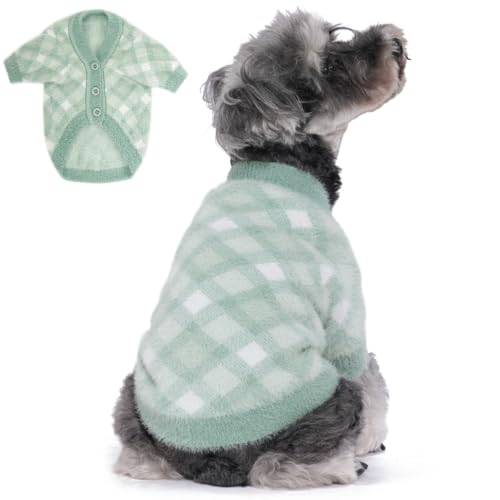 MOIRIG Hundepullover, Hundepullover für kleine Hunde, warme, weiche Haustierkleidung für Welpen, mittelgroße und große Katzen, Mädchen oder Jungen, Hundemantel für den Winter, Weihnachten (Grün, M) von MOIRIG