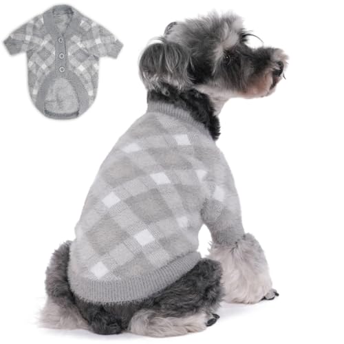 MOIRIG Hundepullover, Hundepullover für kleine Hunde, warme, weiche Haustierkleidung für Welpen, mittelgroße und große Katzen, Mädchen oder Jungen, Hundemantel für den Winter, Weihnachten (Grau, XL) von MOIRIG