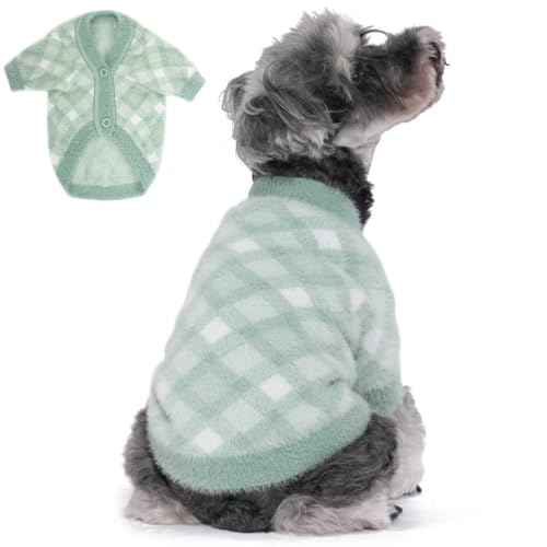 MOIRIG Hundepullover, Hundepullover für kleine Hunde, warme, weiche Haustierkleidung für Welpen, mittelgroße und große Katzen, Mädchen oder Jungen, Hundemantel für den Winter, Weihnachten (Grün, XS) von MOIRIG