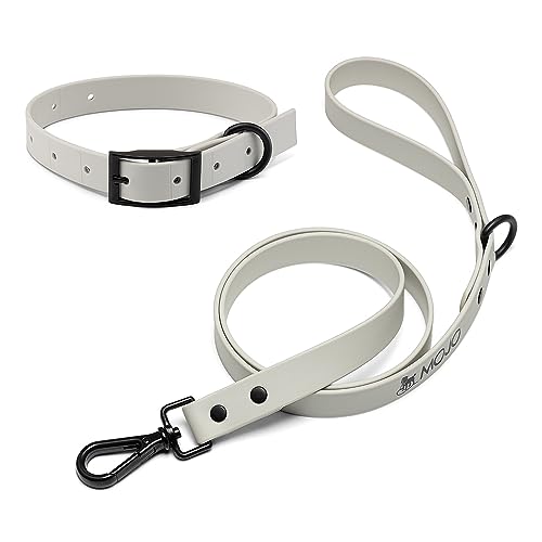 Mojo Pet Supply Hydro wasserdichtes Hundehalsband und Leine, Combo | wasserdicht und geruchsfrei | strapazierfähiges Hundehalsband, verstellbar in der Größe, 122 cm lange Leine, leicht zu reinigen, von MOJO