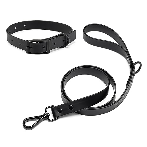 Mojo Pet Supply Hydro wasserdichtes Hundehalsband und Leine, Combo | wasserdicht und geruchsfrei | strapazierfähiges Hundehalsband, verstellbar in der Größe, 122 cm lange Leine, leicht zu reinigen, von MOJO