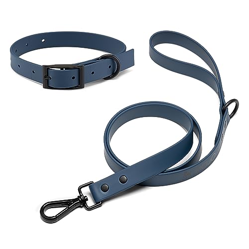 Mojo Pet Supply Hydro wasserdichtes Hundehalsband und Leine, Combo | wasserdicht und geruchsfrei | strapazierfähiges Hundehalsband, verstellbar in der Größe, 122 cm lange Leine, leicht zu reinigen, von MOJO