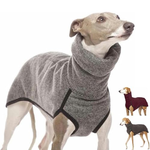 MOKATES Greyhound Hundekleidung für große Hunde, Rollkragen-Shirt, Peitschenhund, Stretch-Fleece-Weste, Haustierpullover, Mantel für kleine, mittelgroße und große Hunde, Größe 3XL von MOKATES