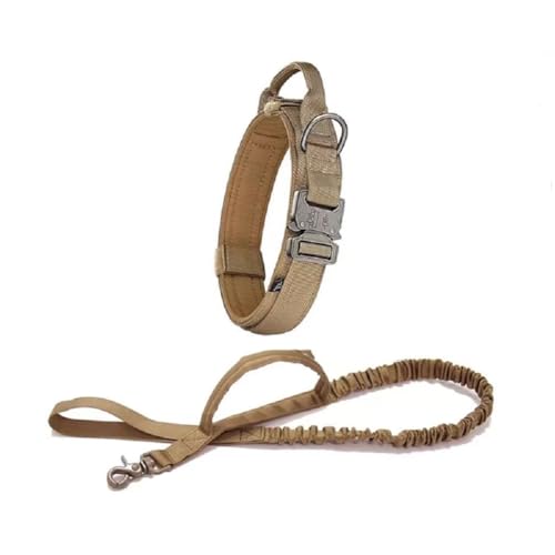 MOKATES Hundegeschirr für große Hunde, Deutscher Schäferhund, Malinois, Trainingsweste, Hundegeschirr und Leine und Halsband, Set für alle Rassen, Braun, Größe L von MOKATES