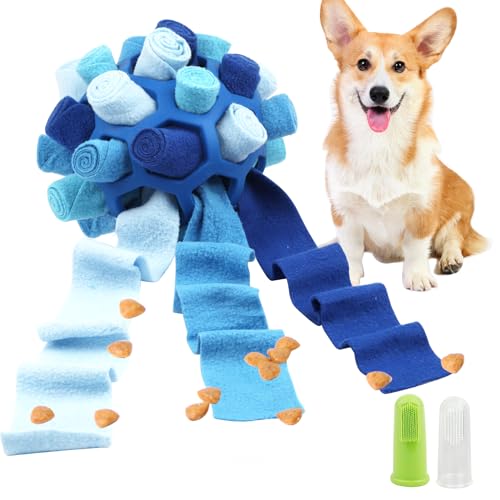 MOKIDO Schnüffelball für Hunde, Schnüffelteppich für Hunde Gegen Geistige Anregung,Intelligenzspielzeug für Hunde,Interaktive Hundespielzeug für Kleine Mittelgroße Hunde Haustier (Blau) von MOKIDO