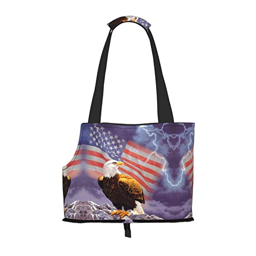 Haustier-Tragetasche mit USA-Flagge, Hunde-Reisetasche, Katzentragetasche, tragbare Tasche für kleine bis mittelgroße Katzen und kleine Hunde von MOLIAE