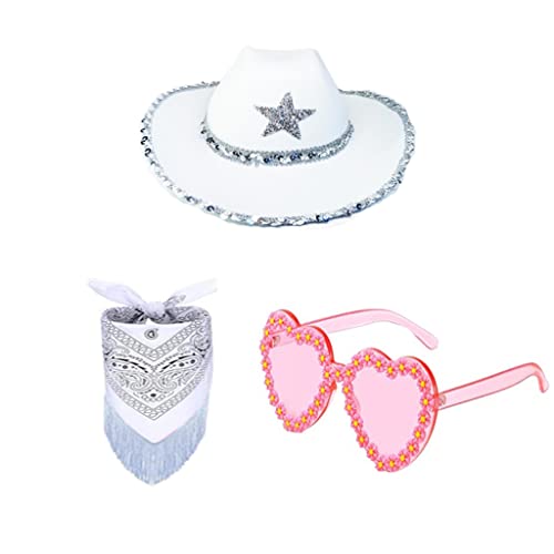 MOLKASIA CowboyHut, Brille, BandanaSet, Junggesellinnenabschied, Bandana-Set, Brautparty, Hut, Junggesellinnenabschied, Cowgirl-Brille, Brautparty von MOLKASIA