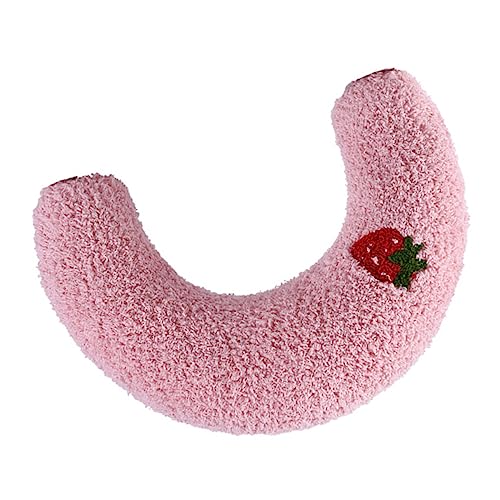 MOLUCKFU Formkissen der Katze u Katzenkissen Hund schlafkissen tief schlafendes Kätzchenkissen pet Bed Katzenhalskissen Ruhekissen für Katzen Kätzchen-Plüsch-Spielzeug Polyester Rosa von MOLUCKFU