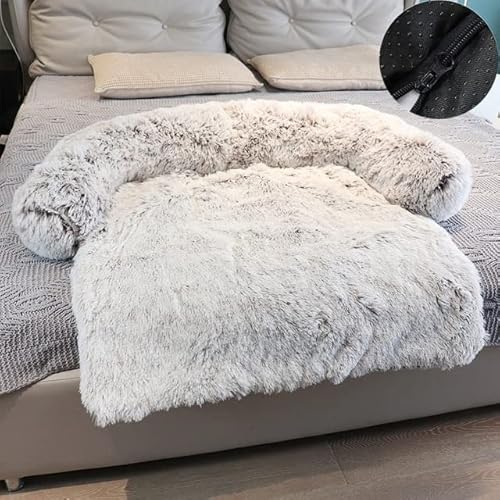 MOLUO Abnehmbares Plüsch-Haustier-Hundebett-Sofa für große Hunde, Hausmatte, Zwinger, Winter, warmes Katzenbett, waschbare Hundekissen-Decke, Sofa-Abdeckung von MOLUO