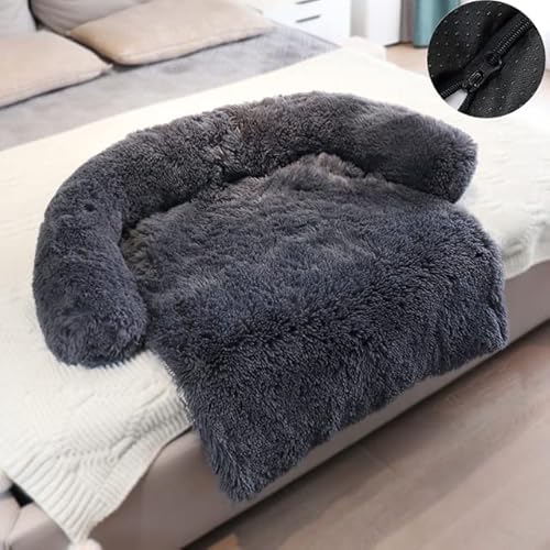 MOLUO Abnehmbares Plüsch-Haustier-Hundebett-Sofa für große Hunde, Hausmatte, Zwinger, Winter, warmes Katzenbett, waschbare Hundekissen-Decke, Sofa-Abdeckung von MOLUO