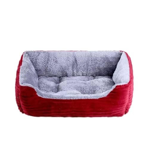 MOLUO Bett für Hund, Katze, Haustier, Schlafsofa, quadratisch, weiches Plüsch, warme Unterlage, Haus, waschbar, Welpen, Katze, Schlafnest, Haustierhütte, Kissen, universell von MOLUO