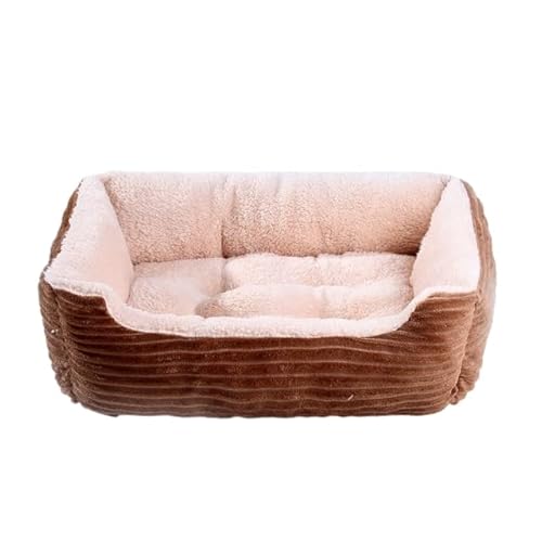 MOLUO Bett für Hund, Katze, Haustier, Schlafsofa, quadratisch, weiches Plüsch, warme Unterlage, Haus, waschbar, Welpen, Katze, Schlafnest, Haustierhütte, Kissen, universell von MOLUO