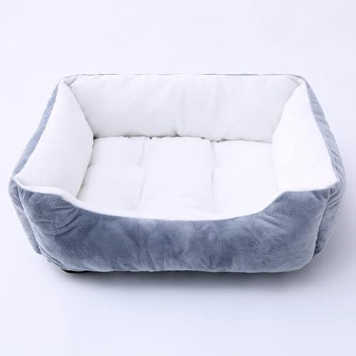 MOLUO Bett für Hund, Katze, Haustier, Schlafsofa, quadratisch, weiches Plüsch, warme Unterlage, Haus, waschbar, Welpen, Katze, Schlafnest, Haustierhütte, Kissen, universell von MOLUO