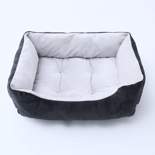 MOLUO Bett für Hund, Katze, Haustier, Schlafsofa, quadratisch, weiches Plüsch, warme Unterlage, Haus, waschbar, Welpen, Katze, Schlafnest, Haustierhütte, Kissen, universell von MOLUO