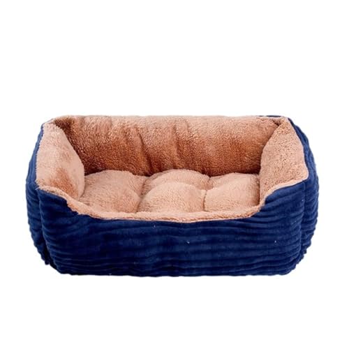 MOLUO Bett für Hund, Katze, Haustier, Schlafsofa, quadratisch, weiches Plüsch, warme Unterlage, Haus, waschbar, Welpen, Katze, Schlafnest, Haustierhütte, Kissen, universell von MOLUO