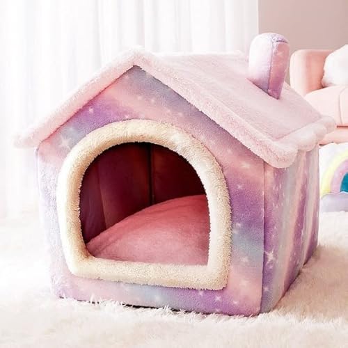 MOLUO Weiches Katzenbett Tiefschlafhaus Hund Katze Winterhaus Abnehmbares Kissen Geschlossenes Haustierzelt Für Kätzchen Welpen Cama Gato Supplies von MOLUO