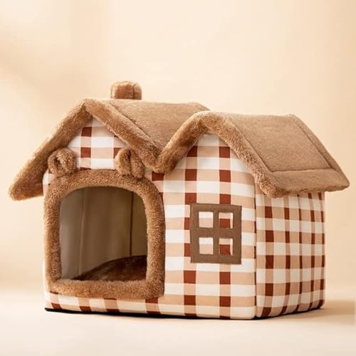 MOLUO Weiches Katzenbett Tiefschlafhaus Hund Katze Winterhaus Abnehmbares Kissen Geschlossenes Haustierzelt Für Kätzchen Welpen Cama Gato Supplies von MOLUO