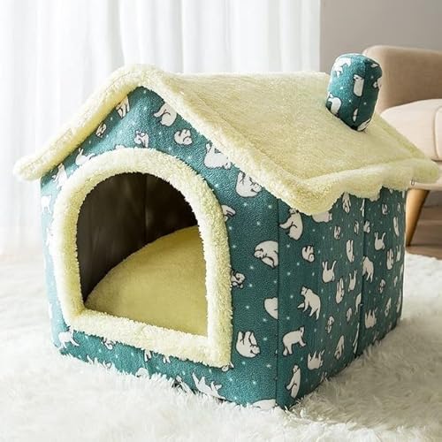 MOLUO Weiches Katzenbett Tiefschlafhaus Hund Katze Winterhaus Abnehmbares Kissen Geschlossenes Haustierzelt Für Kätzchen Welpen Cama Gato Supplies von MOLUO