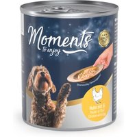 MOMENTS Nassfutter Hund Adult Huhn mit Ei 6x220 g von MOMENTS