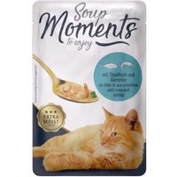 MOMENTS Soup Nassfutter Katze Adult, Thunfisch & Garnelen 12x40 g von MOMENTS