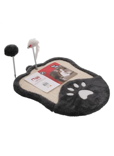 MON AMI LUKI - Katzenkratzer mit 2 Spielzeugen – 41 x 33 x 2 cm – Anthrazit – Katze – 41 x 33 x 2 cm von MON AMI LUKI