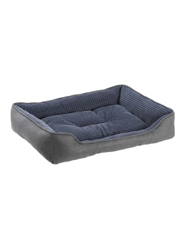 MON AMI LUKI - Rechteckiges Hundebett, weich, rutschfest, Blau, 75 x 58 x 17 cm von MON AMI LUKI