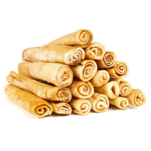 MON2SUN Dog Rawhide Rolls Twist Sticks 16,5 cm Hundekau-Leckerlis mit Hühnergeschmack, 18 Stück, für Welpen und kleine Hunde von MON2SUN