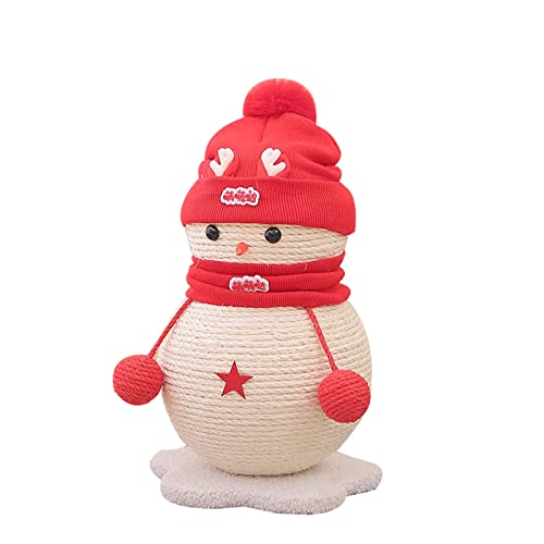 MONOJLY Katzen Kratzbaum Schneemann Form Kratzbaum mit Sisal für kleine Kätzchen Natursisal Kratzbaum für Indoor Katzen von MONOJLY