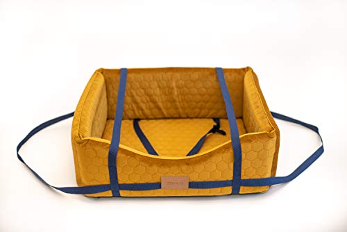 MOOI Hundebett Hundesofa Waschbar Hundekörbchen Exklusiv Katzenbett Haustierbett Hundekissen für kleine mittlere große Hunde I Gold I S, 50 x 53 x 18 cm von MOOI