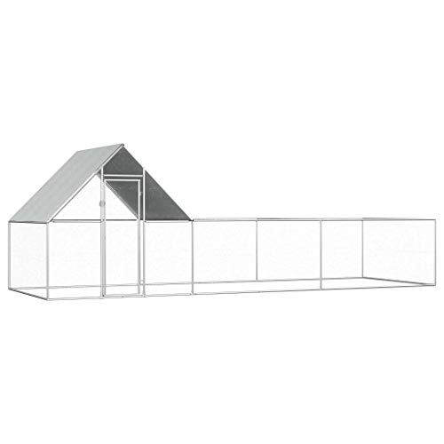 MOONAIRY Hühnerstall, Kaninchenstall, Hundehütte Outdoor, Legenester Für Hühner, Hühnerhaus, 6x2x2 m Verzinkter Stahl von MOONAIRY