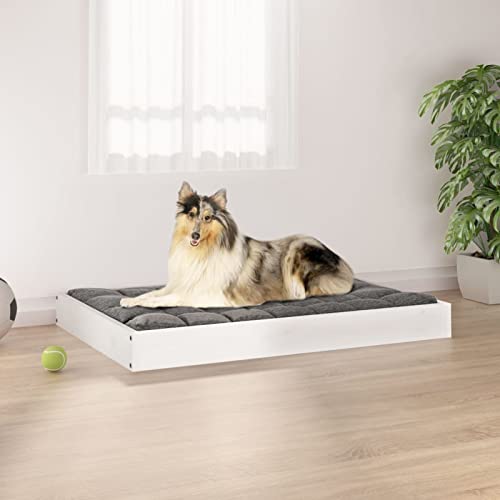 MOONAIRY Hundebett, Hundesofa, Hunde Bett, Hundekissen, Dog Bed, Kuschelbett Katzen, Hunde Couch, Hunde Sofabett, Weiß 91,5x64x9 cm Massivholz Kiefer von MOONAIRY