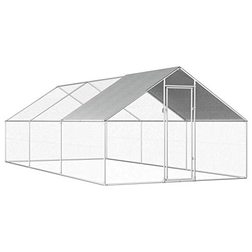 MOONAIRY Outdoor-Hühnerkäfig, Freilaufgehege Hühner, Hühnergehege, Hühnerstall, Gehege Hühner, Chicken Coop, Huhnerstallauslauf, 2,75x6x1,92 m Verzinkter Stahl von MOONAIRY