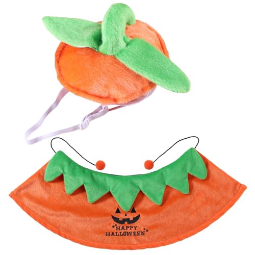 Kürbishut Umhang Set Halloween Schelmische Party Doppelseitiger Umhang Verstellbarem Halsband von MOONDAME