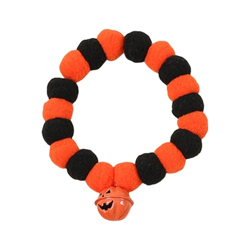 MOONDAME Halsband Hundehalsband Pompons Halsband Halskette Halloween Haustier Halsschmuck Versorgung Pompons Halskette Partyzubehör von MOONDAME