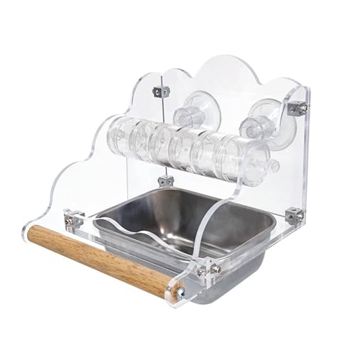 MOONDAME Vogelkäfig Feeder Antisplash Papageien Fütterung Box Für Wellensittiche Rotierenden Vogel Feeder Container Käfig Fütterung Zubehör von MOONDAME