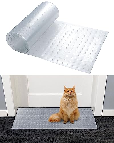 90 cm großer Katzenteppichschutz für Tür, unter der Tür, Teppichschutz verhindert, dass Teppiche zerkratzen und reißen an der Tür von MOPADEMO
