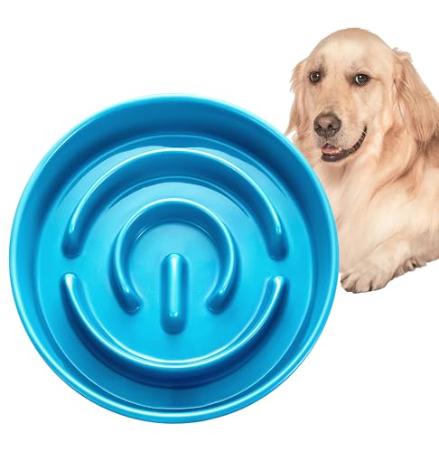 Keramik Slow Feeder Hundenapf für mittlere und große Rassen, Hund Slow Feeder Bowl für schnelle Esser, Puzzle Hundenapf zum Verlangsamen des Essens, 935.5 g, Babyblau von MOPANG