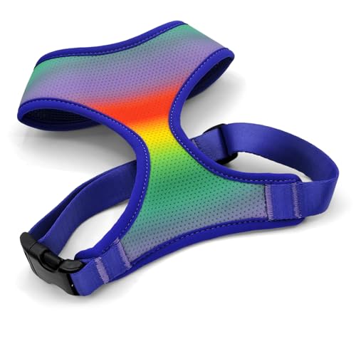 MORSO® Atmungsaktives Air-Mesh-Geschirr für kleine Hunde, Regenbogenfarben, Größe M von MORSO