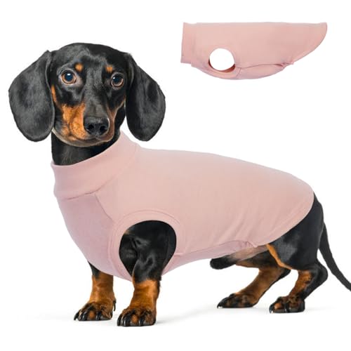 Hunde-Fleeceweste – Rosa, Größe L – warmer Hundepullover, dehnbares Sweatshirt für große Hunde, leichte Hundejacken für mittelgroße Hunde, Dackelkleidung, Pullover für französische Bulldogge, von MORVIGIVE