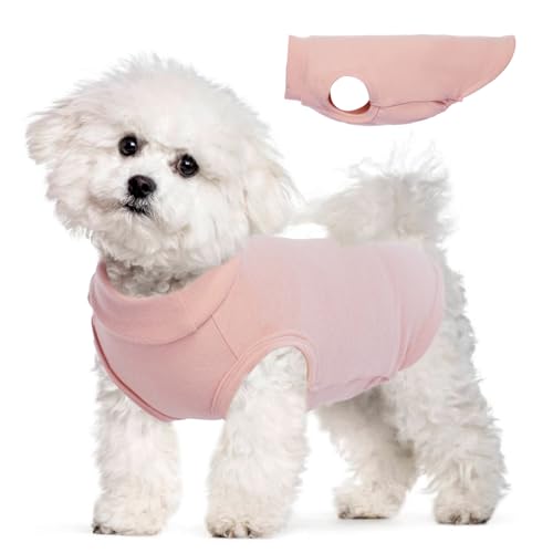 Hunde-Fleeceweste - Rosa, S - warmes und dehnbares Hunde-Sweatshirt, leichter rosa Hundepullover, Hundejacken für kleine Hunde, Pullover-Design, Chihuahua-Kleidung, Papillon, Pomeranian von MORVIGIVE