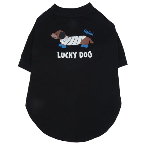 Hunde-Shirt, Hunde-T-Shirts für kleine Hunde, Welpen-Hunde-Shirt, T-Shirt mit Haustierdruck, Größe XS, mit Ärmeln, atmungsaktiv, leicht, weich, maschinenwaschbar, Schwarz, Größe XS von MORVIGIVE