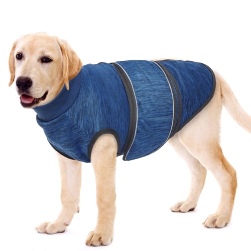 MORVIGIVE Hunde-Angstlinderungsmantel, Blau, Größe XL, verstellbare Hundejacke für Gewitter, Reisen, Feuerwerk, freundliches Hunde-Angst-Shirt für Labrador, Boxer, Deutscher Schäferhund von MORVIGIVE