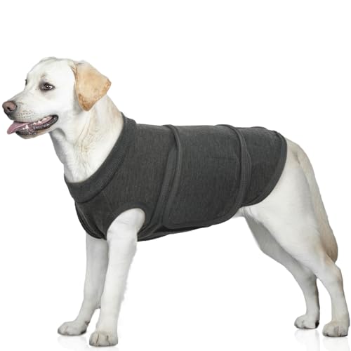 MORVIGIVE Hunde-Angstlinderungsmantel, Grau, Größe XL, verstellbare Hundejacke für Gewitter, Reisen, Feuerwerk, freundliches Hunde-Angst-Shirt für Labrador, Boxer, Deutscher Schäferhund, Rottweiler von MORVIGIVE