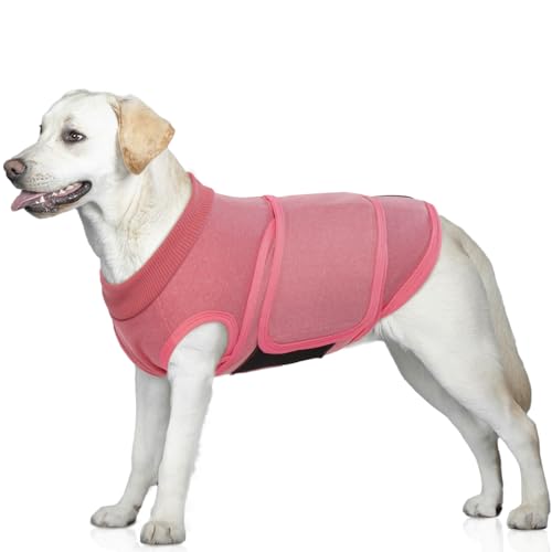 MORVIGIVE Hunde-Angstlinderungsmantel, Rosa, Größe XL, verstellbare Hundejacke für Gewitter, Reisen, Feuerwerk, freundliches Hunde-Angst-Shirt für Labrador, Boxer, Deutscher Schäferhund, Rottweiler von MORVIGIVE