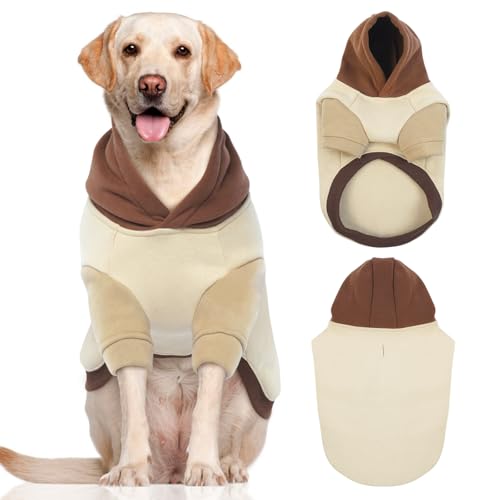 MORVIGIVE Hunde-Kapuzenpullover – Khaki, Größe XL – Hunde-Kapuzenpullover mit Loch für Geschirr, Premium-Hundepullover, Kapuzenpullover, Kapuzenpullover, für kaltes Wetter, für Hunde, Jungen, Beagle, von MORVIGIVE