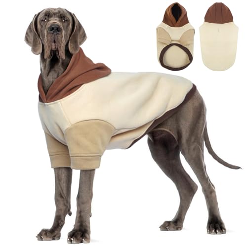 MORVIGIVE Hunde-Kapuzenpullover für große Hunde, Khaki, XXXL, Premium-Qualität, butterweich, Sweatshirt für große Hunde, Hundepullover für große Hunde, kaltes Winter-Hunde-Sweatshirt für große Hunde von MORVIGIVE