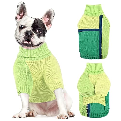 MORVIGIVE Strickpullover für Hunde Katzen, Dicker Rollkragenpullover Hundepullover, Katzenwelpenpullover für kaltes Wetter, warmer Haustier-Pullover, Sweatshirt, Nähte, Strickwaren für kleine, von MORVIGIVE